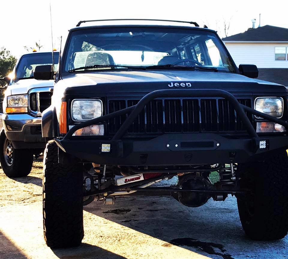 JCR Offroad Vanguard Front Winch Bumper with PreRunner for 8401 Jeep Cherokee XJ Quadratec